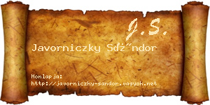 Javorniczky Sándor névjegykártya
